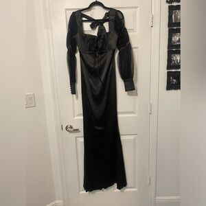 NWT Dolls Kill / Unholy Black Puff Sleeve Maxi Dress
